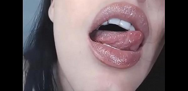  Up close cum on my lips